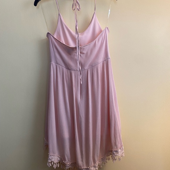 EUC Jella Couture Blush Pink Lined Crinkle Material Dress, w/Straps and Backless - Picture 2 of 16